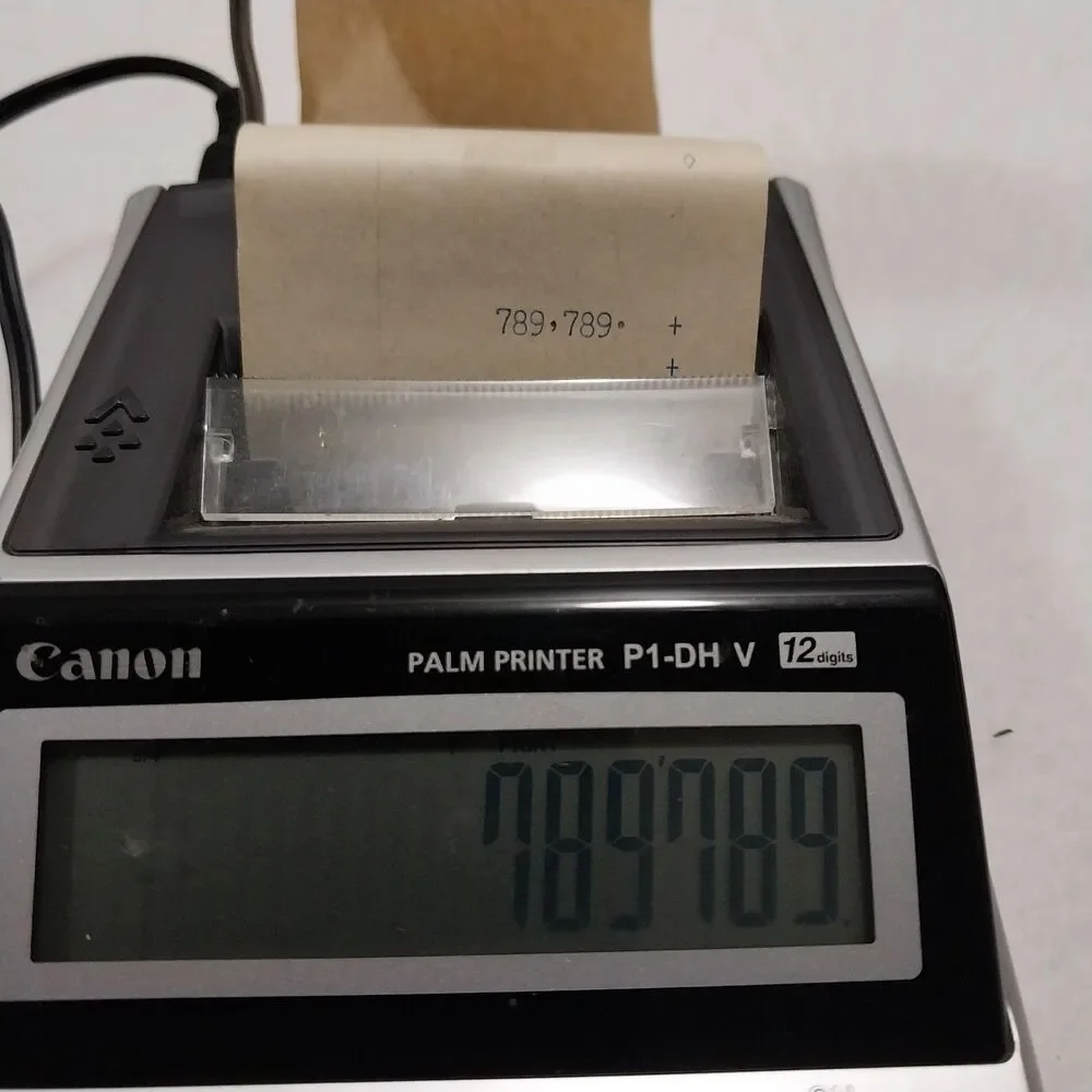 Canon Palm Printer P1-DH V 12 Digits Adding Machine #X20